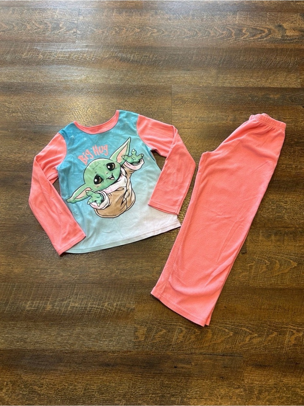 Star Wars Kids Aqua Top with Pink Sleeves and Pink Pants Pajama Set